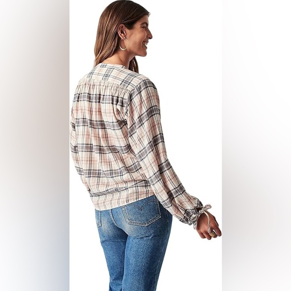 Faherty Everleigh Plaid Button Down In Cream Elli… - image 3